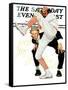 "100th Anniversary of Baseball" Saturday Evening Post Cover, July 8,1939-Norman Rockwell-Framed Stretched Canvas