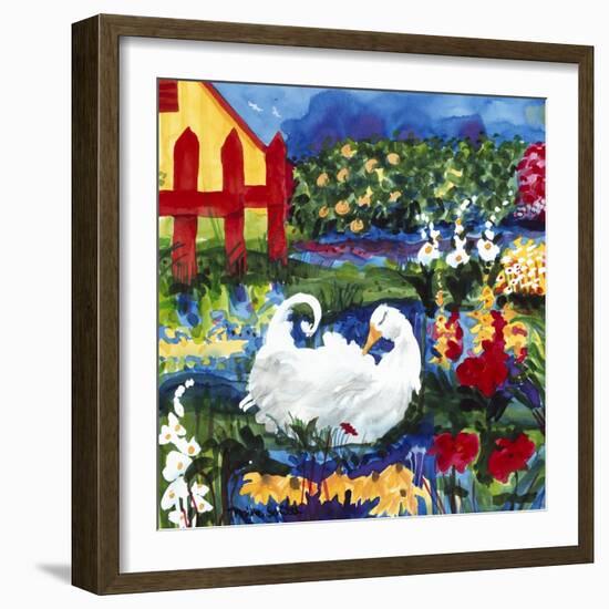 101 Views of the Red Fence Garden-Mike Smith-Framed Giclee Print