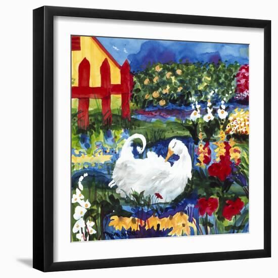 101 Views of the Red Fence Garden-Mike Smith-Framed Giclee Print