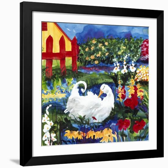101 Views of the Red Fence Garden-Mike Smith-Framed Giclee Print