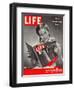 10th Anniversary Features Young Girl Reading First Issue of LIFE, November 25, 1946-Herbert Gehr-Framed Photographic Print