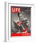 10th Anniversary Features Young Girl Reading First Issue of LIFE, November 25, 1946-Herbert Gehr-Framed Photographic Print