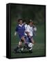 11 Year Old Boys Soccer Action-null-Framed Stretched Canvas