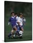 11 Year Old Boys Soccer Action-null-Stretched Canvas