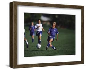 11 Year Old Boys Soccer Action-null-Framed Photographic Print