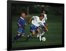 11 Year Old Boys Soccer Action-null-Framed Photographic Print