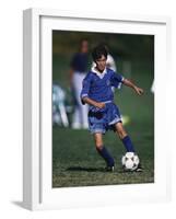 11 Year Old Boys Soccer Action-null-Framed Photographic Print