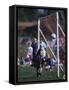 11 Year Old Boys Soccer Goalie in Action-null-Framed Stretched Canvas