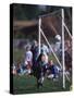 11 Year Old Boys Soccer Goalie in Action-null-Stretched Canvas