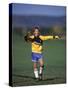 11 Year Old Boys Soccer Goalie in Action-null-Stretched Canvas