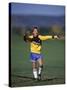 11 Year Old Boys Soccer Goalie in Action-null-Stretched Canvas