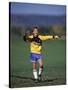 11 Year Old Boys Soccer Goalie in Action-null-Stretched Canvas