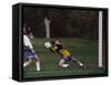 11 Year Old Boys Soccer Goalie in Action-null-Framed Stretched Canvas