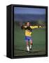 11 Year Old Boys Soccer Goalie in Action-null-Framed Stretched Canvas