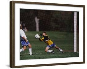 11 Year Old Boys Soccer Goalie in Action-null-Framed Photographic Print