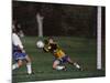 11 Year Old Boys Soccer Goalie in Action-null-Mounted Photographic Print