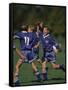 11 Year Old Boys Soccer Player Celebates a Goal-null-Framed Stretched Canvas