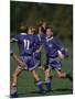 11 Year Old Boys Soccer Player Celebates a Goal-null-Mounted Photographic Print