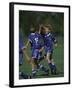 11 Year Old Boys Soccer Player Celebates a Goal-null-Framed Photographic Print