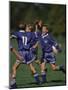 11 Year Old Boys Soccer Player Celebates a Goal-null-Mounted Photographic Print
