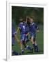 11 Year Old Boys Soccer Player Celebates a Goal-null-Framed Photographic Print