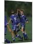 11 Year Old Boys Soccer Player Celebates a Goal-null-Mounted Photographic Print