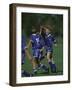 11 Year Old Boys Soccer Player Celebates a Goal-null-Framed Photographic Print