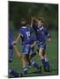 11 Year Old Boys Soccer Player Celebates a Goal-null-Mounted Photographic Print