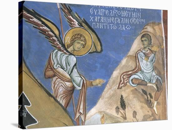 1192 Fresco Depicting Angel Giving Announcement to Shepherds-null-Stretched Canvas