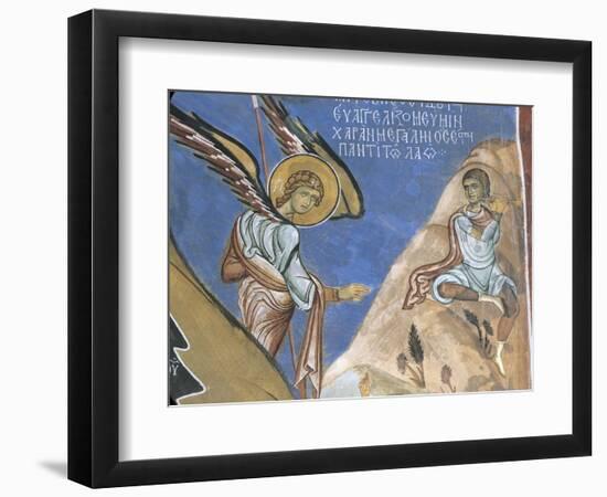 1192 Fresco Depicting Angel Giving Announcement to Shepherds-null-Framed Premium Giclee Print
