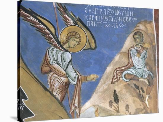 1192 Fresco Depicting Angel Giving Announcement to Shepherds-null-Stretched Canvas