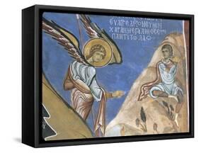 1192 Fresco Depicting Angel Giving Announcement to Shepherds-null-Framed Stretched Canvas
