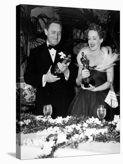 11th Annual Academy Awards, 1938. Spencer Tracy "Boys Town" with Bette Davies "Jezabel"-null-Stretched Canvas