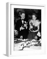 11th Annual Academy Awards, 1938. Spencer Tracy "Boys Town" with Bette Davies "Jezabel"-null-Framed Photographic Print