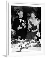 11th Annual Academy Awards, 1938. Spencer Tracy "Boys Town" with Bette Davies "Jezabel"-null-Framed Photographic Print