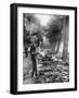 11th Hussars Bivouacked at Champs after the Retreat from Mons, September 1914-null-Framed Giclee Print