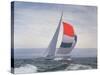 12-m. Yacht Nefertiti, Designed by Ted Hood, Sailing Through Waves at Pre America's Cup Test Run-George Silk-Stretched Canvas