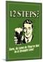 12 Steps Not In A Straight Line Beer Drinking Funny Retro Poster-null-Mounted Poster