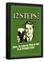 12 Steps Not In A Straight Line Beer Drinking Funny Retro Poster-null-Framed Poster