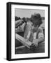 12 Year Old Boy with a Perceptual Handicap, Using Hammer in Backyard of His Home-Grey Villet-Framed Photographic Print