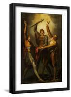 1291 original cantons of Schwyz, Uri and Unterwalden formed a defensive league by the Ruetli-Schwur-Henry Fuseli-Framed Giclee Print