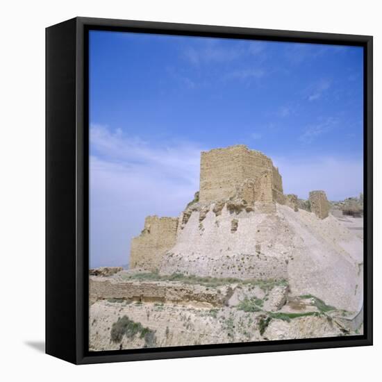 12th Century Crusader Castle in Biblical Land of Moab, Kerak, Jordan, Middle East-Christopher Rennie-Framed Stretched Canvas