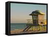 12th Street Lifeguard Station at Sunset, South Beach, Miami, Florida, USA-Nancy & Steve Ross-Framed Stretched Canvas