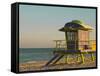12th Street Lifeguard Station at Sunset, South Beach, Miami, Florida, USA-Nancy & Steve Ross-Framed Stretched Canvas