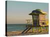 12th Street Lifeguard Station at Sunset, South Beach, Miami, Florida, USA-Nancy & Steve Ross-Stretched Canvas