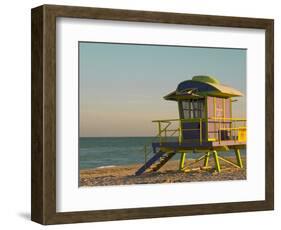 12th Street Lifeguard Station at Sunset, South Beach, Miami, Florida, USA-Nancy & Steve Ross-Framed Photographic Print