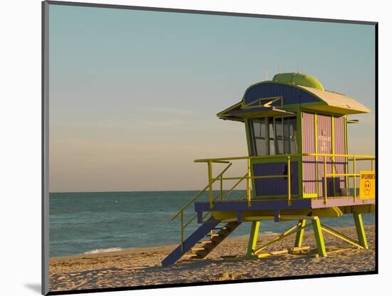 12th Street Lifeguard Station at Sunset, South Beach, Miami, Florida, USA-Nancy & Steve Ross-Mounted Photographic Print