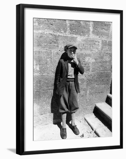 13 Year Old Boy Smoking a Cigarette Butt-Alfred Eisenstaedt-Framed Photographic Print