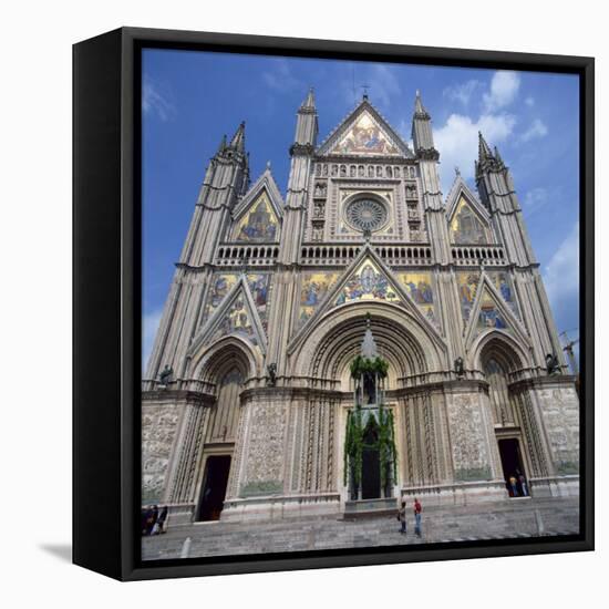 13th Century Duomo in the Town of Orvieto in Umbria, Italy, Europe-Tony Gervis-Framed Stretched Canvas