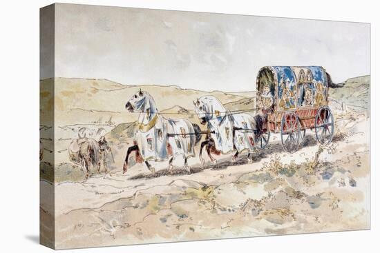 13th Century Horse Drawn Ladies' Carriage, 1886-Armand Jean Heins-Stretched Canvas